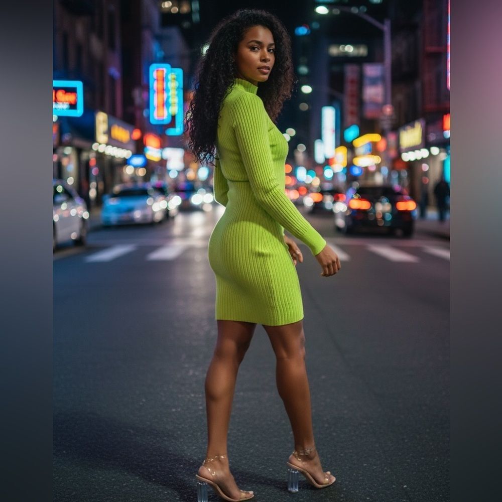 Forever 21 lime green sweater dress
